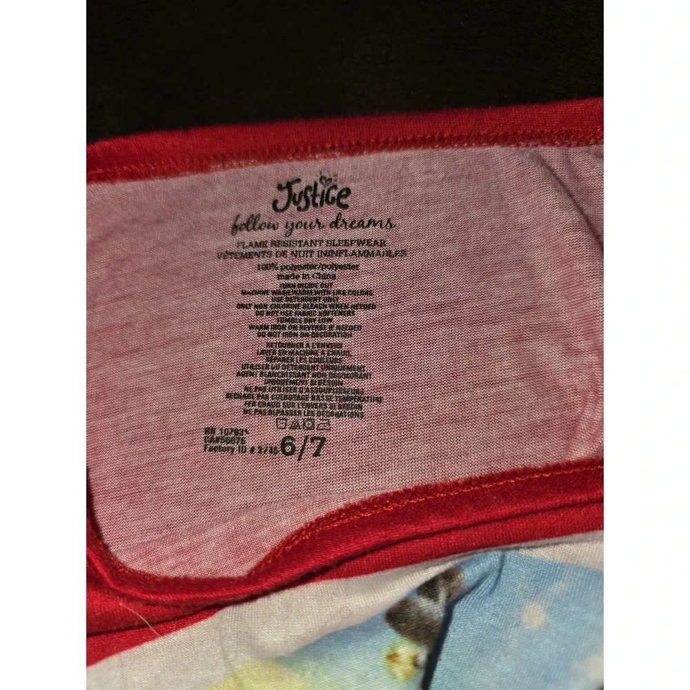 Justice‎ selfies with santa reindeer pug snowman pajamas size 6 7